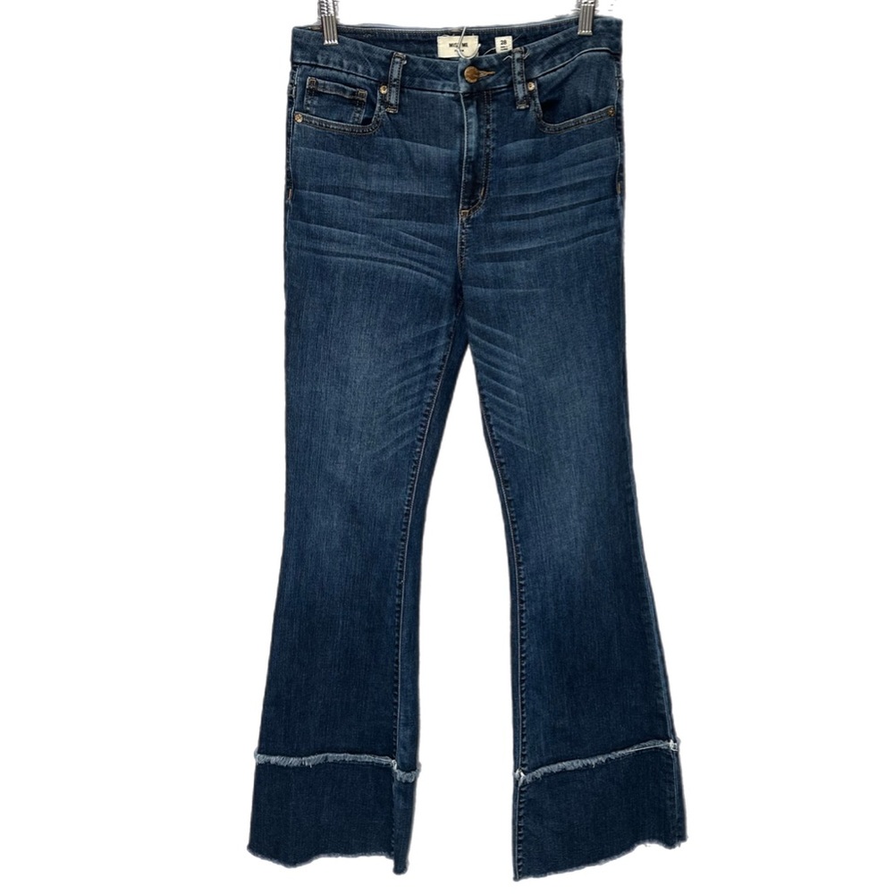 Miss Me High Rise Super Flare Heaven Jeans Frayed Hem Size 28x34